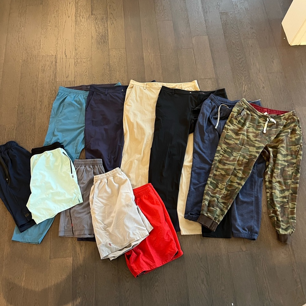 11 Rhone items 3 commuter pants, 5 shorts, 3 jogger bundled